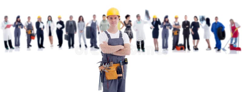 Group of people in front mechanic