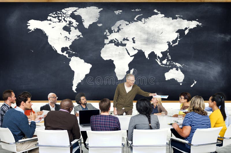 download group of people in a meeting and world map stock image image of lecture