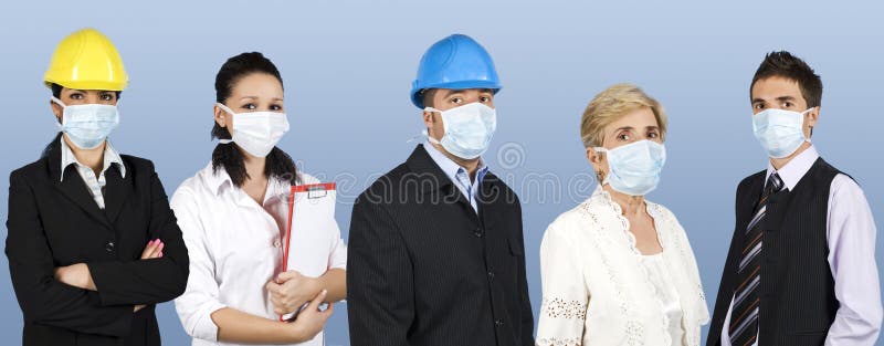 Group of people protect from flu