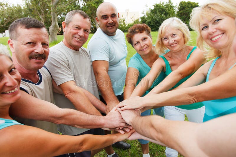 Group of people showing unity