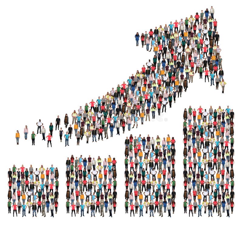 Group of people success business profit growth chart arrow sales stock photo