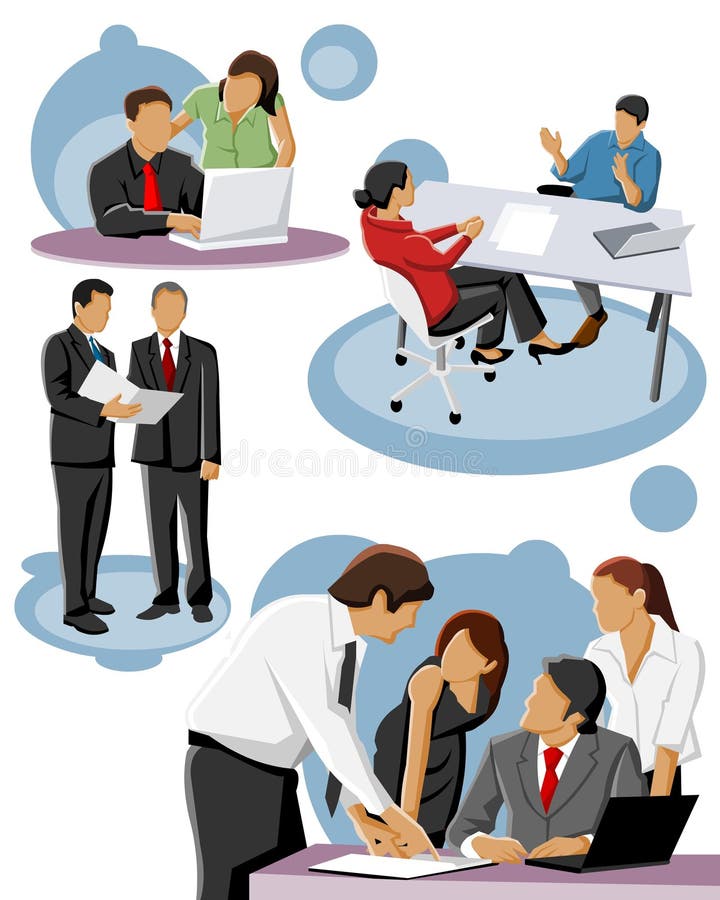 Group of people working royalty free illustration