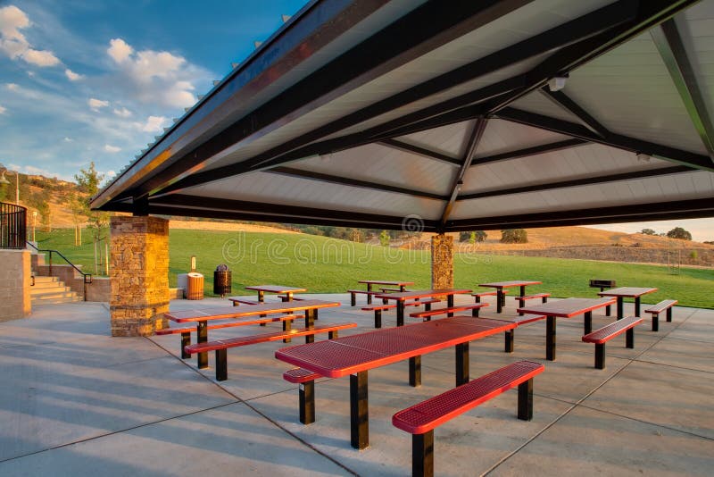 Group picnic area at public park