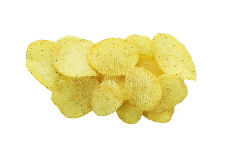 Group of Potato Chips Isolated on White Background Stock Image Image