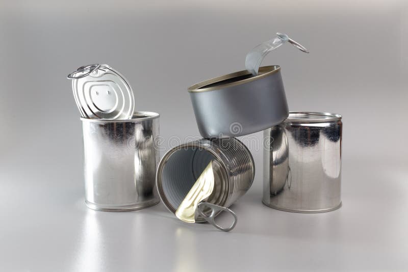 Group of Recycling Tins and Cans, Sample of Trash Stock Photo Image