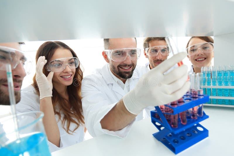 Group of scientists and pharmacists working in the laboratory.photo with copy space