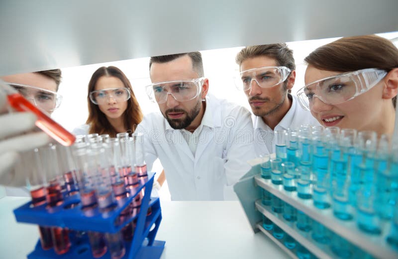 Group of scientists and pharmacists working in the laboratory.photo with copy space