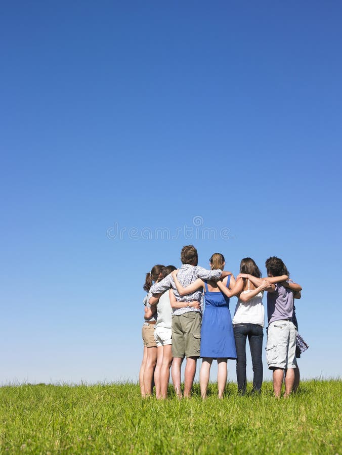 Group in semicircle royalty free stock photography