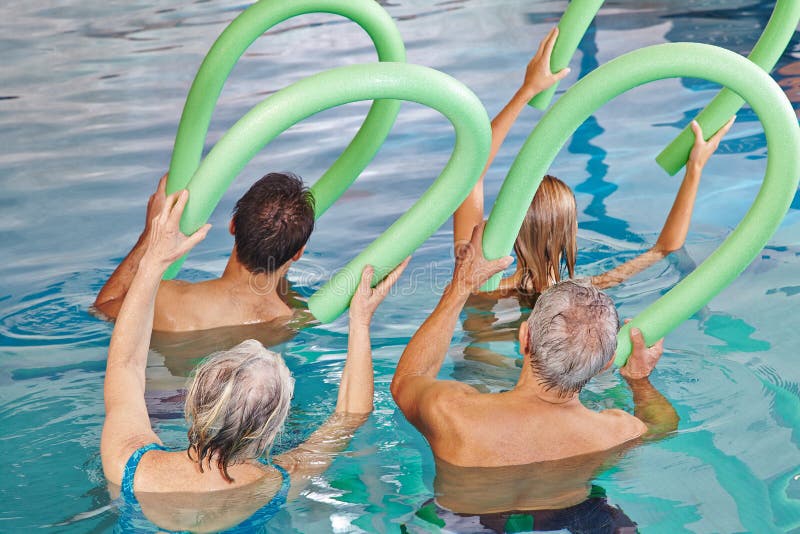 Group of senior people doing aqua royalty free stock images Group of senior people doing aqua royalty free stock images