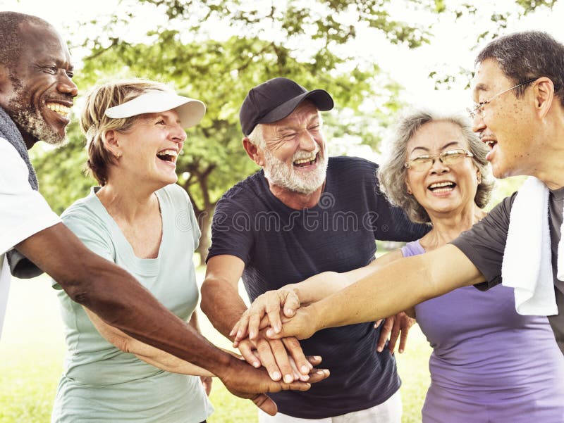 Group Of Senior Retirement Exercising Togetherness Concept. Exercise, elderly.