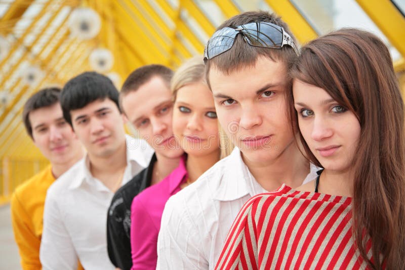 Group of serious young persons