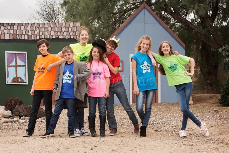 Theater camp children pose together