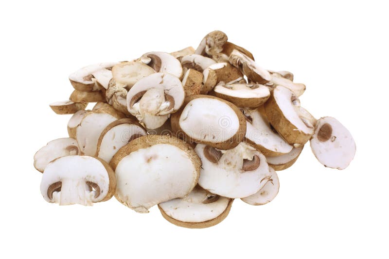 Sliced Baby Bella Mushrooms On White Stock Photography Image 29879142