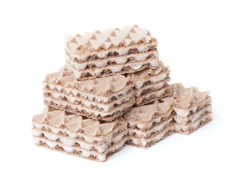 Group of small multilayer waffles royalty free stock images