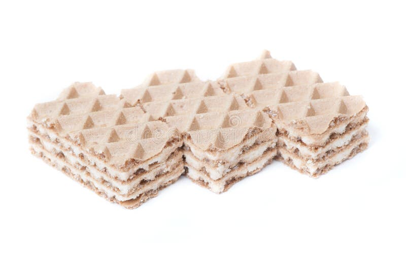 Group of small multilayer waffles royalty free stock photos