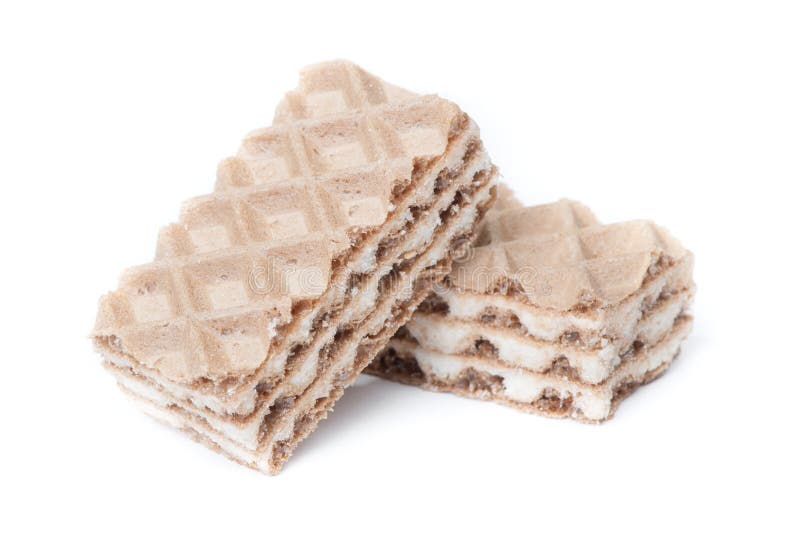 Group of small multilayer waffles royalty free stock photo