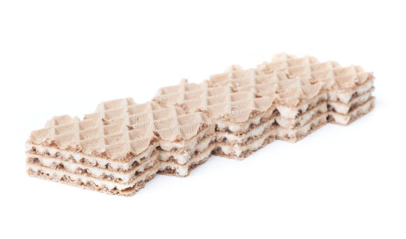 Group of small multilayer waffles royalty free stock photo