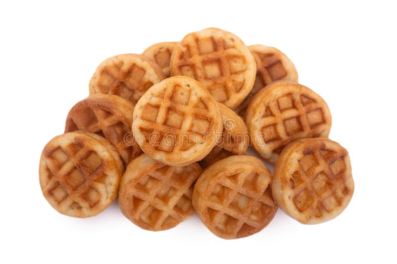Group of small round tasty waffles royalty free illustration