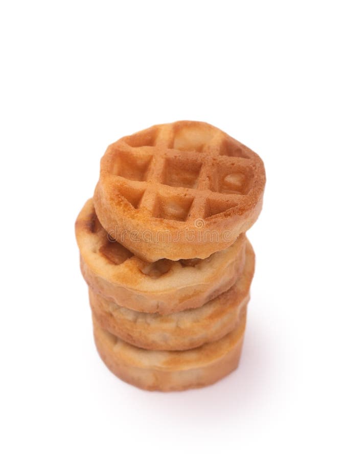 Group of small round tasty waffles stock illustration