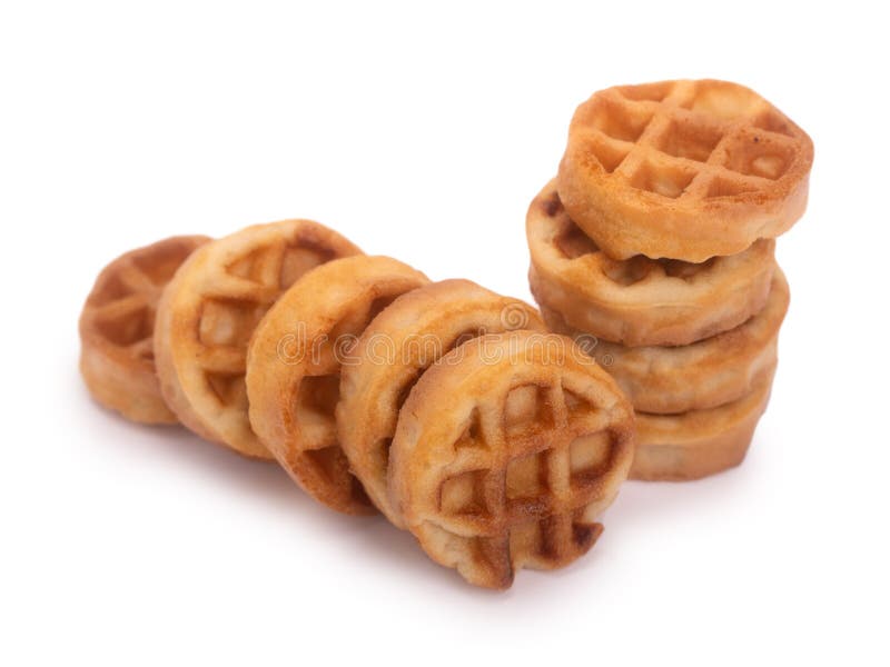 Group of small round tasty waffles stock illustration