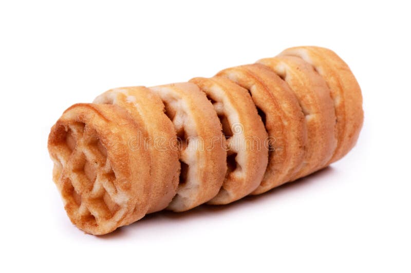 Group of small round waffles royalty free stock image