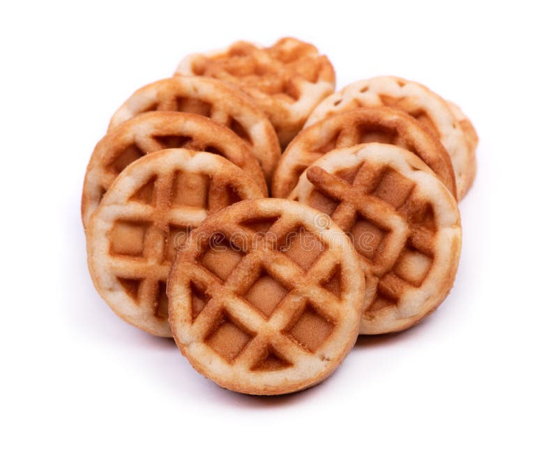 Group of small round waffles stock photography
