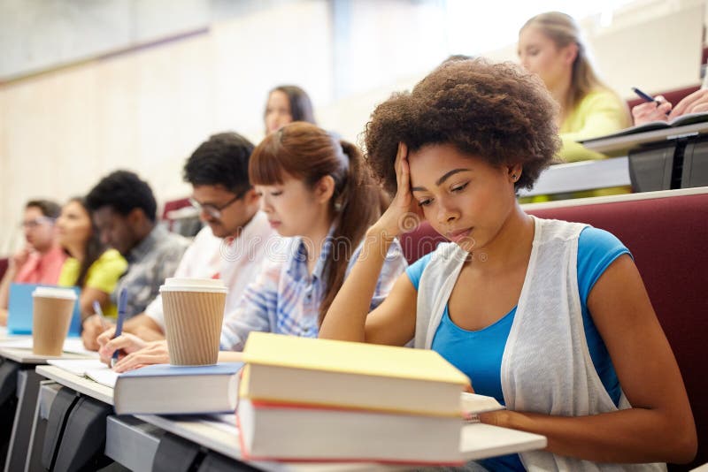 Group of Students with Coffee Writing on Lecture Stock Photo Image of