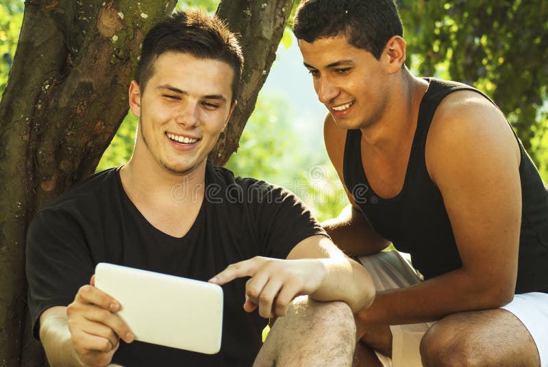 Group of students learning outdoor royalty free stock image Group of students learning outdoor royalty free stock image