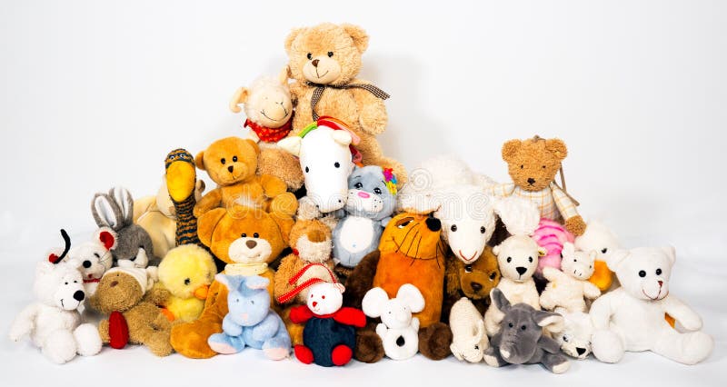 Group of stuffed animals stock image. Image of teddy - 47564629