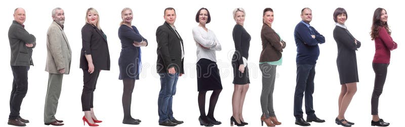 Group of successful business people isolated on white stock photography