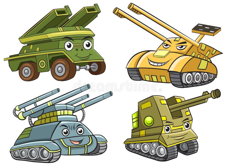 A group of tank cartoon stock illustration. Illustration of graphic -  53347014