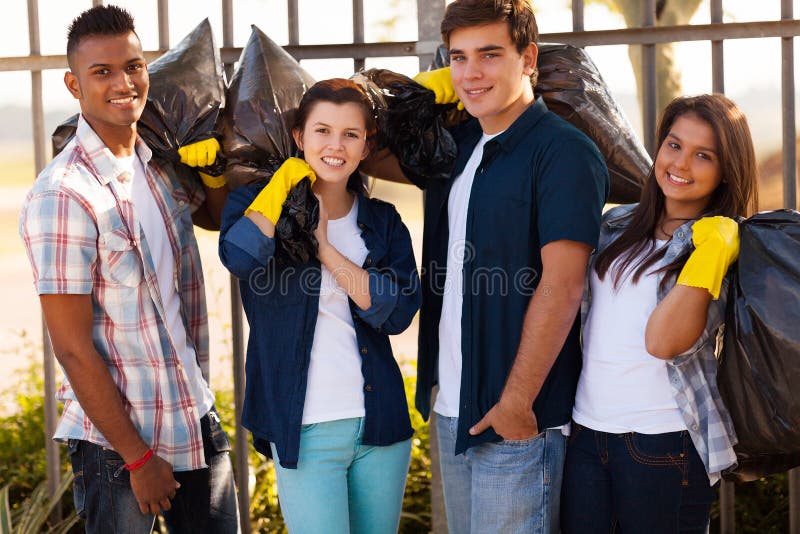 Group teenage volunteers stock photo Group teenage volunteers stock photo