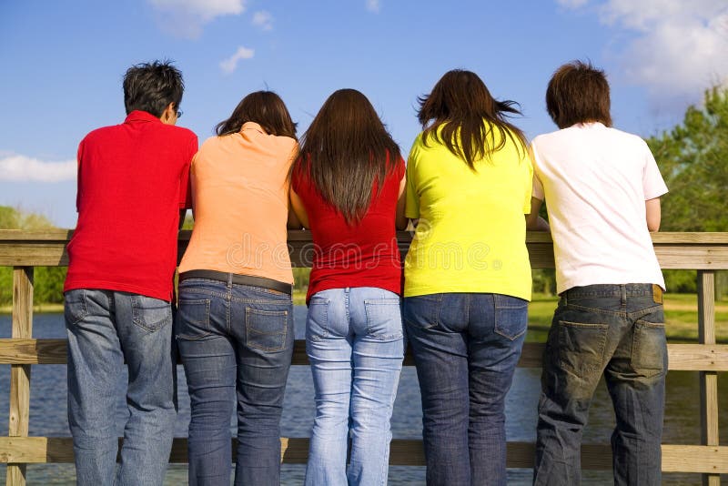 Group Of Teens Enjoying Lake