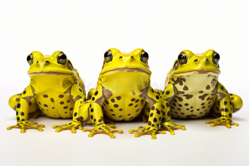 Three Mini Frogs Different Colors Sitting Stock Photo 2230919377