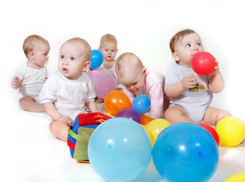 Children Group Watch Cinema Popcorn, Kids on White Stock Photo Image