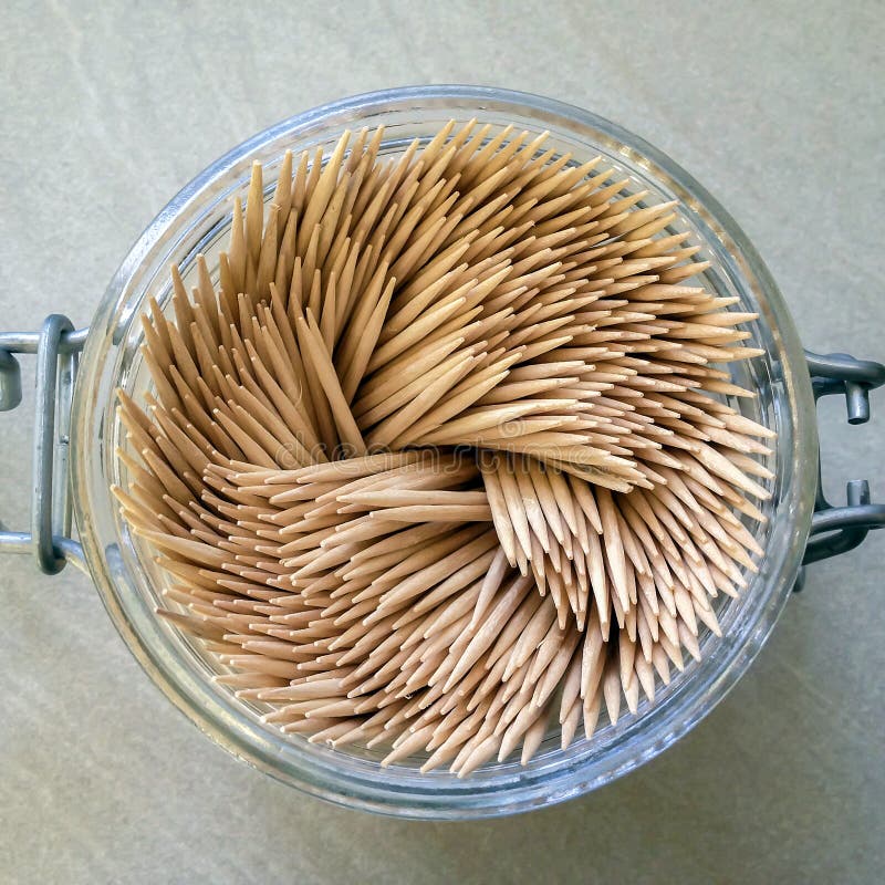 Toothpicks In A Clear Plastic Bottle. And Some Fell On The Floor