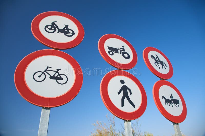 Group of traffic signs