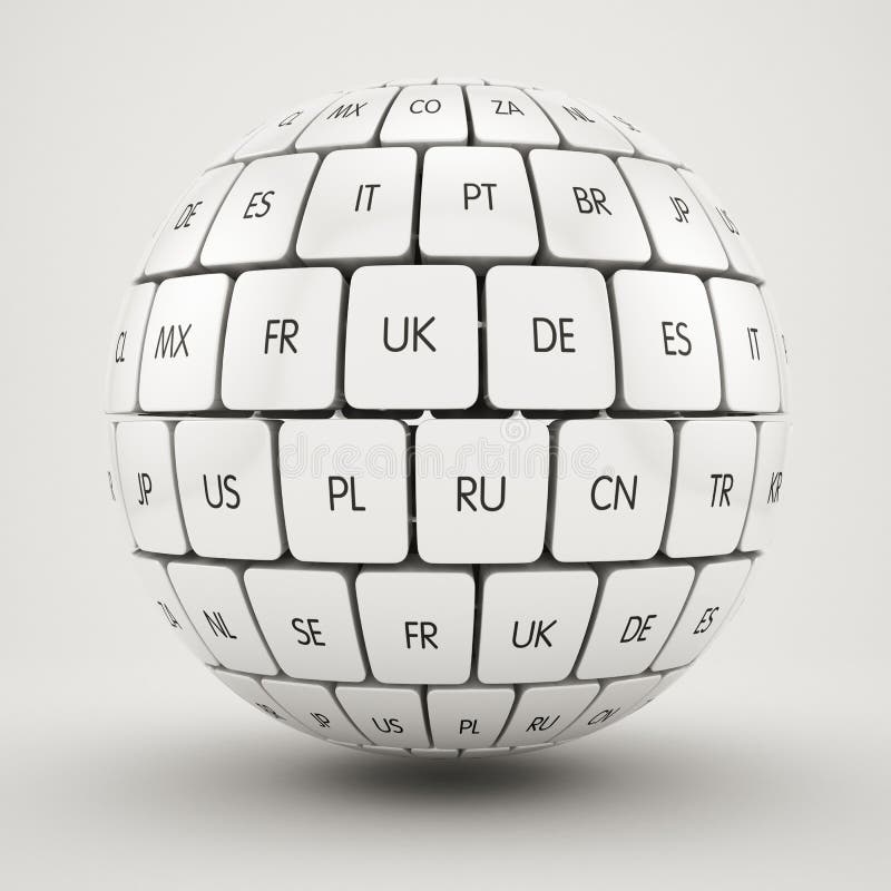 Group translation cubes in the sphere shape royalty free illustration