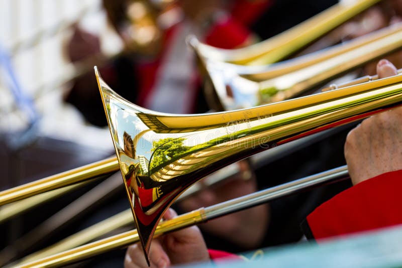 A group of trombones stock image. Image of chord, trombone 139955415