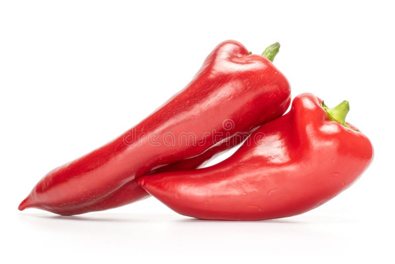 Sweet red bell pepper isolated on white