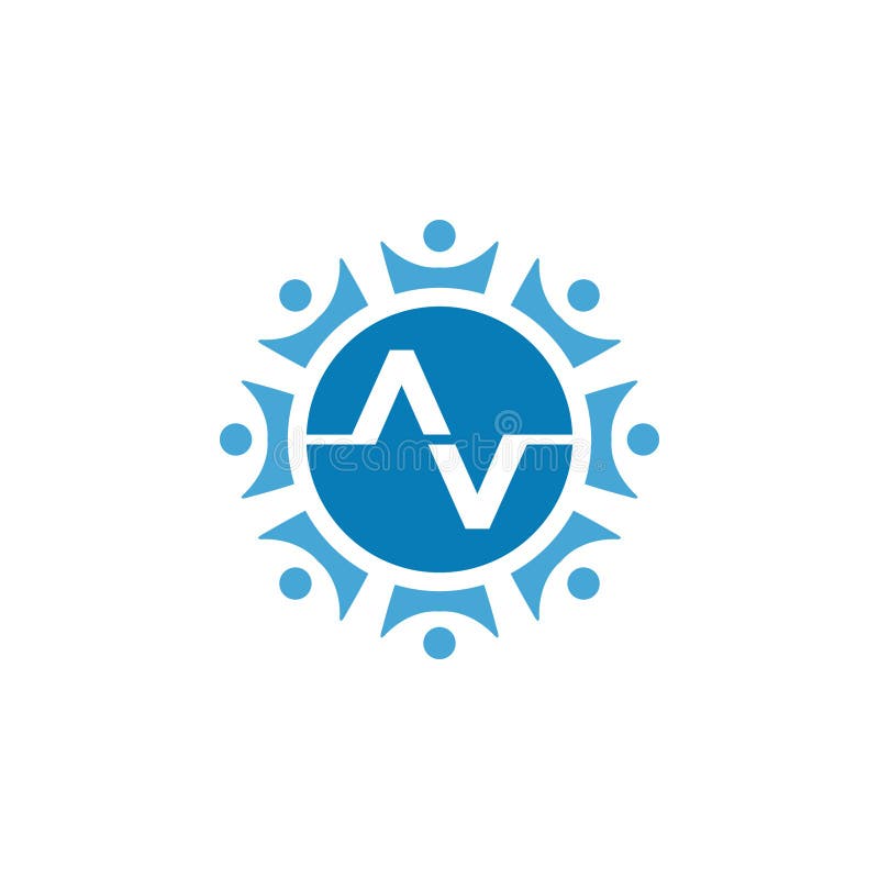 Group flat vector icon logo stock illustration