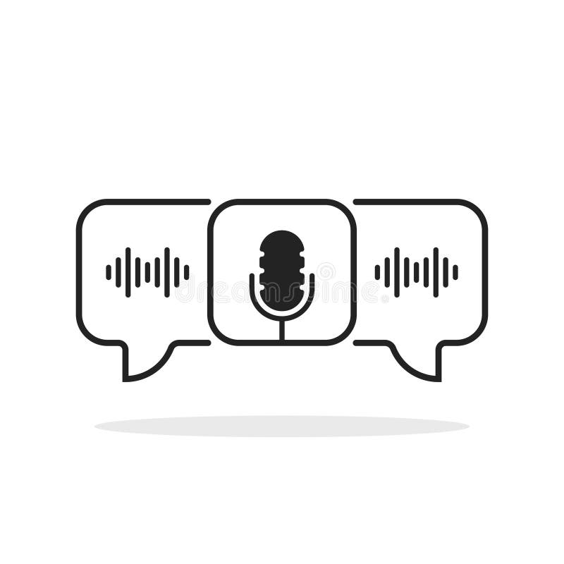Group Voice Chat Room Like Black Podcast Icon Stock Vector