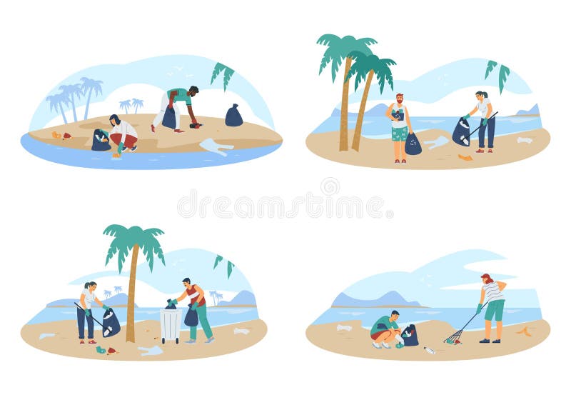 beach clean up clip art black and white