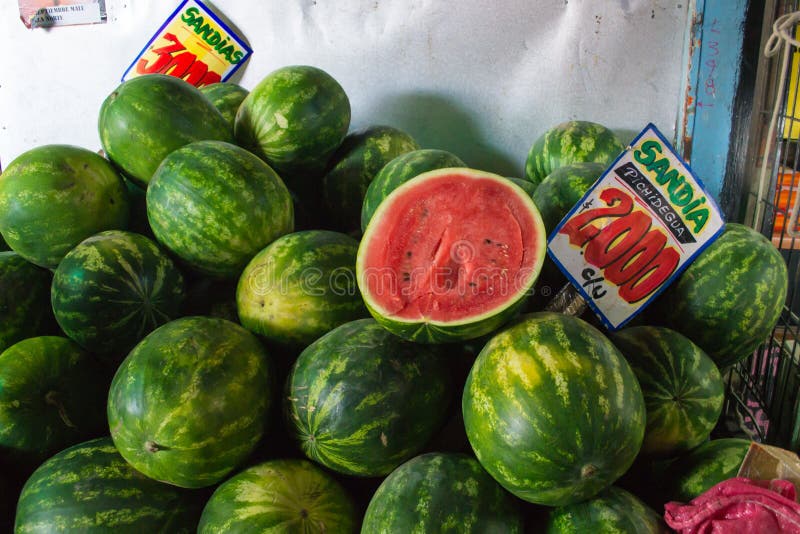 Watermelon group in market stock photo. Image of people 20765854