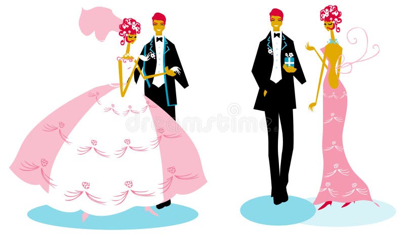 Group wedding man woman Bride