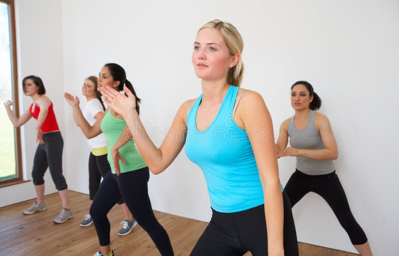 Group Of Women Exercising In Dance Studio royalty free stock photography