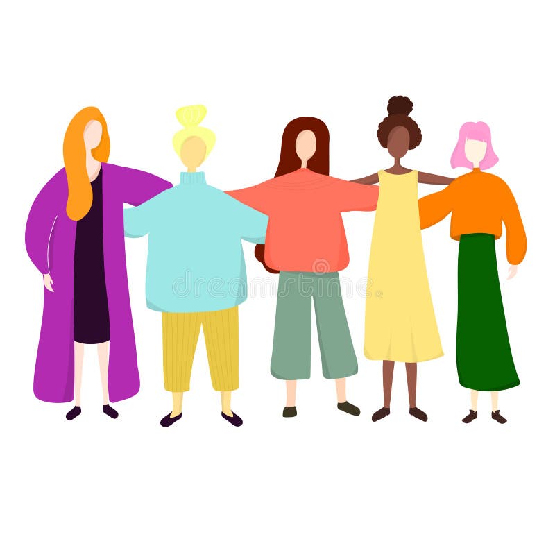 A group of women standing together and holding hands.