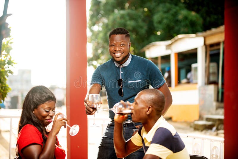 A group of young business people with happy wine glasses