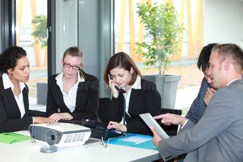 Group of young business professionals in a meeting