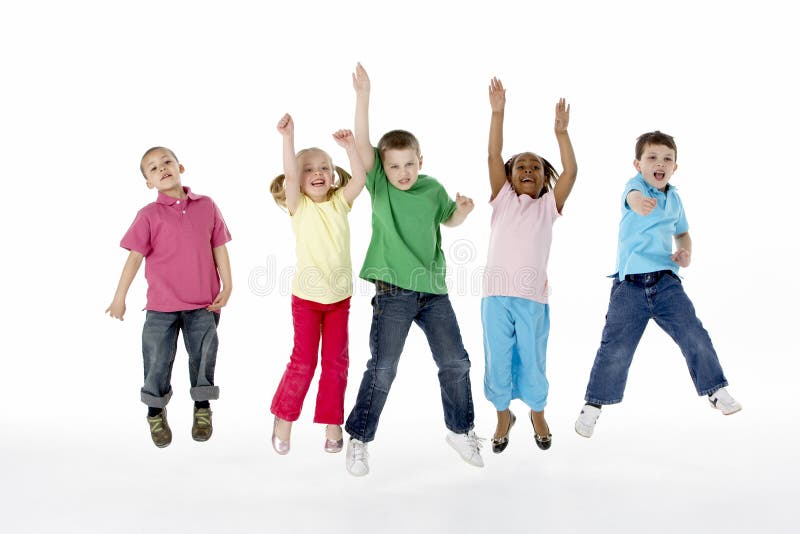 Group Of Young Children In Studio stock photo Group Of Young Children In Studio stock photo